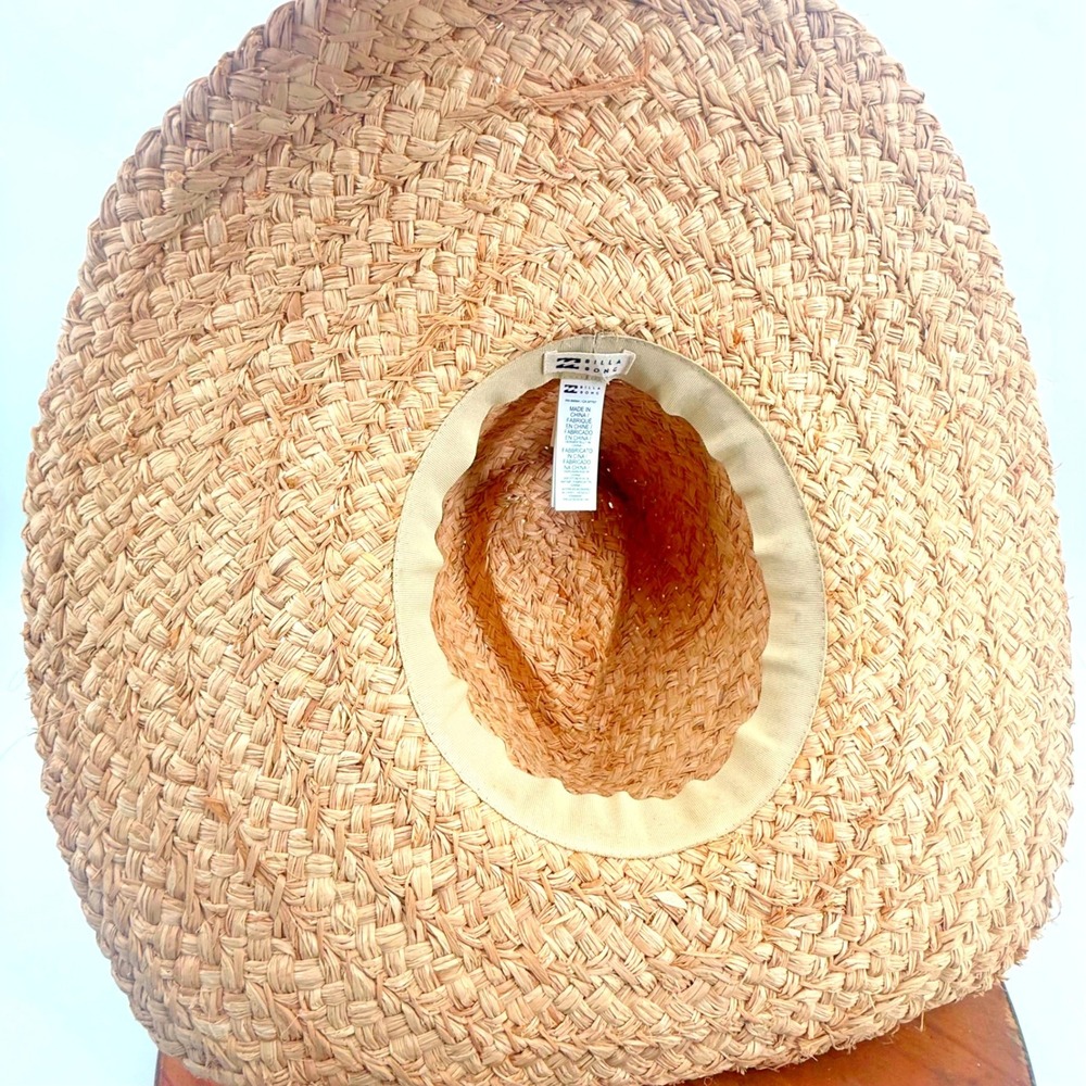 Billabong Straw Beach Comber Sun Hat Womens One Size Natural Tan Wide Brim Woven - Picture 7 of 8